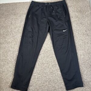 Nike Pants Mens L Element Training Running Black Tapered Dri-Fit Zipper  Ankle